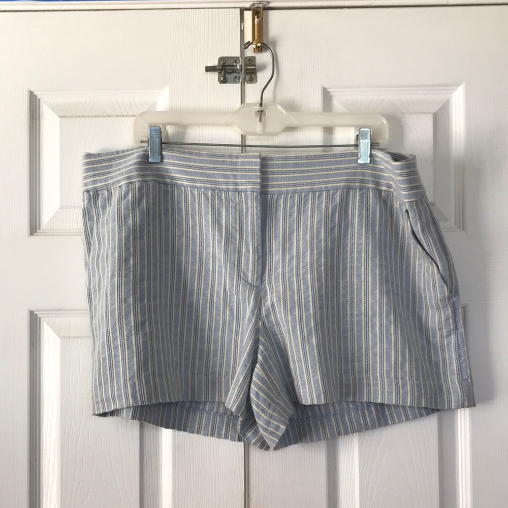 Loft The Riviera Short blue Striped Shorts size 14